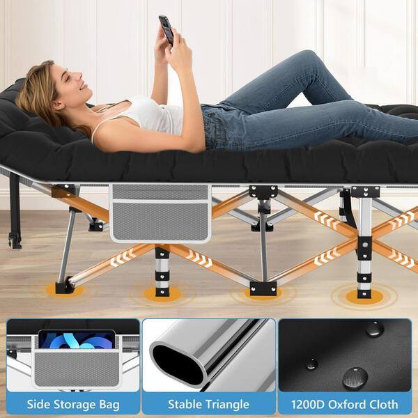 SEEUTEK Oversized Folding Camping Cot Metal 1-Piece Metal Heavy
