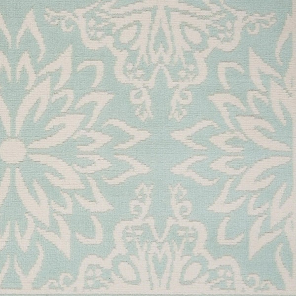 8' X 10' Ivory Blue and Gray Abstract Non Skid Area Rug