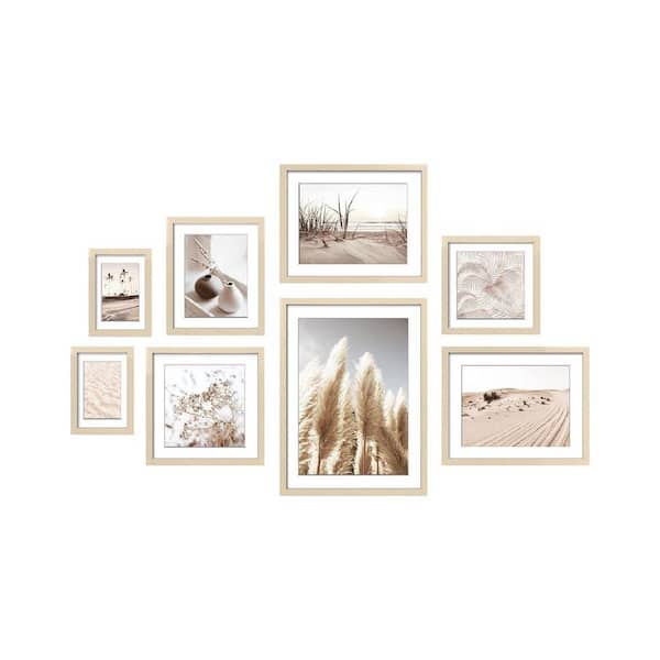 Lightweight 11 x 14 Beige Wood Hanging Picture Frame (8 Pack)