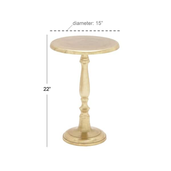 Litton Lane 15 in. Gold Small Large Round Aluminum End Accent Table 27415 -  The Home Depot