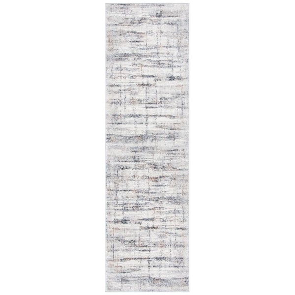Amelia 2 ft. x 12 Gray/Gold Abstract Runner Rug