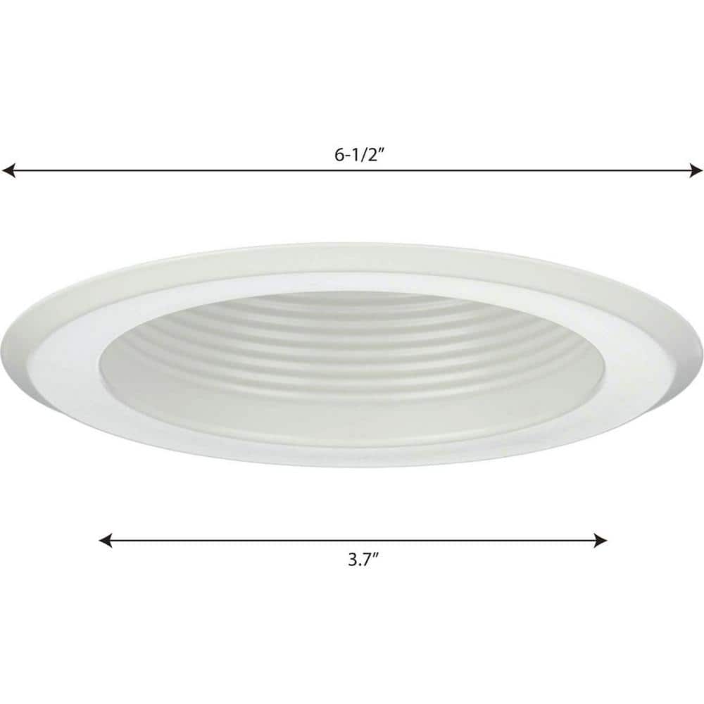White Aluminum 5" Shallow Baffle Recessed Trim