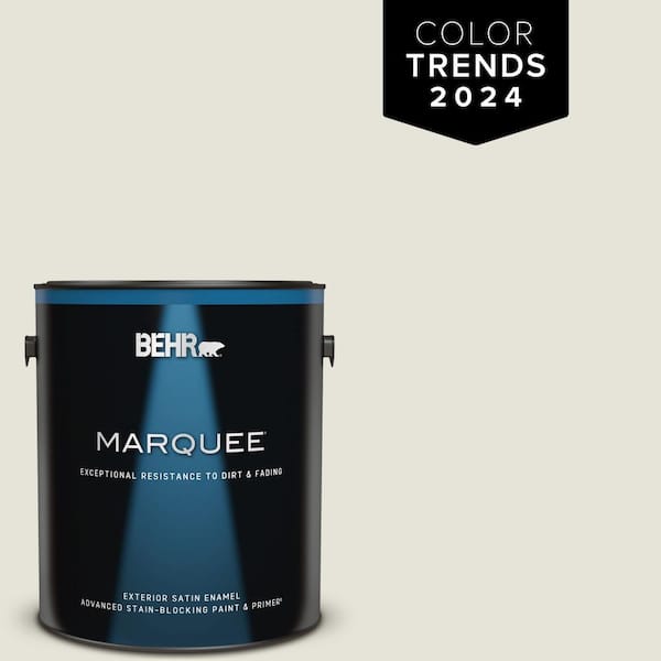 BEHR MARQUEE 1 gal. Home Decorators Collection #HDC-NT-21 Weathered White Satin Enamel Exterior Paint & Primer