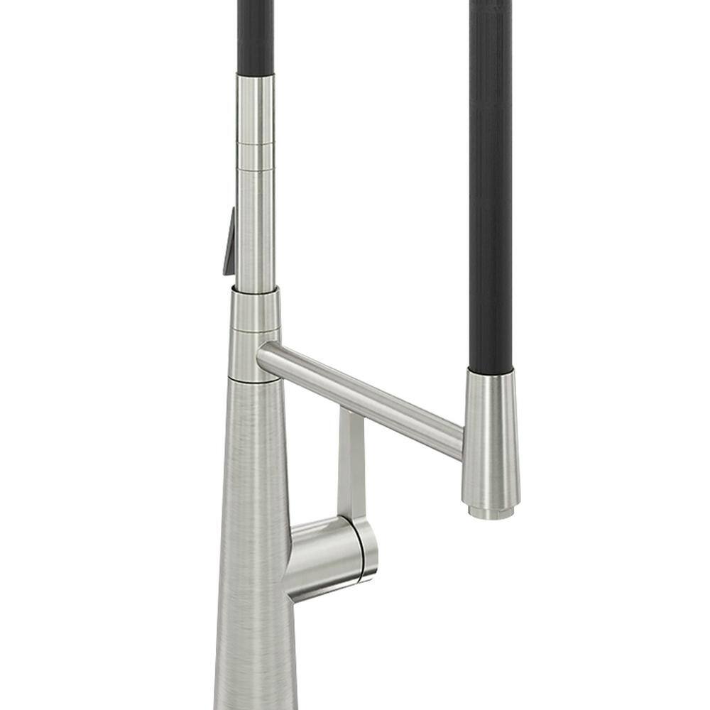 Brushed Nickel Single-Handle Kitchen Faucet with Dual-Function Spray Head