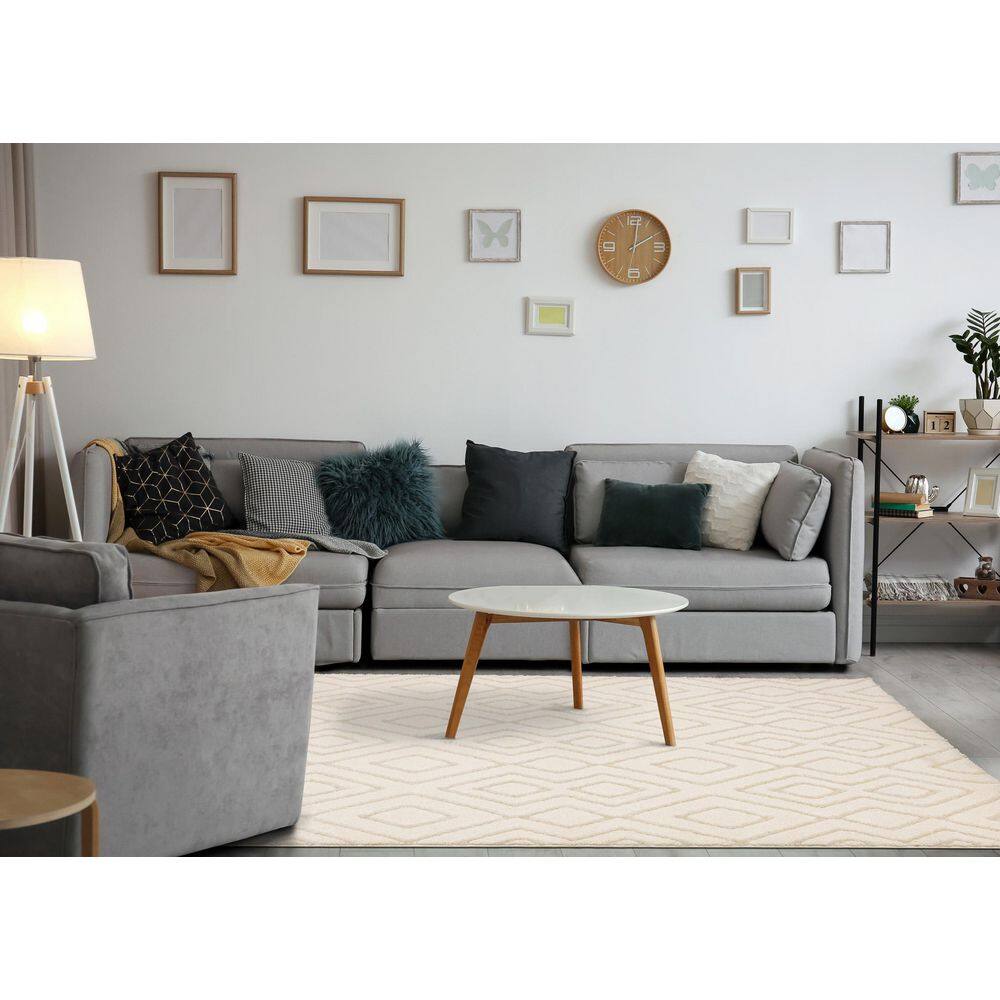 Tonal Patchwork Rug Rug Branch Tortuga Collections 7 ft. x 10 ft. Beige Patchwork/Tile ...