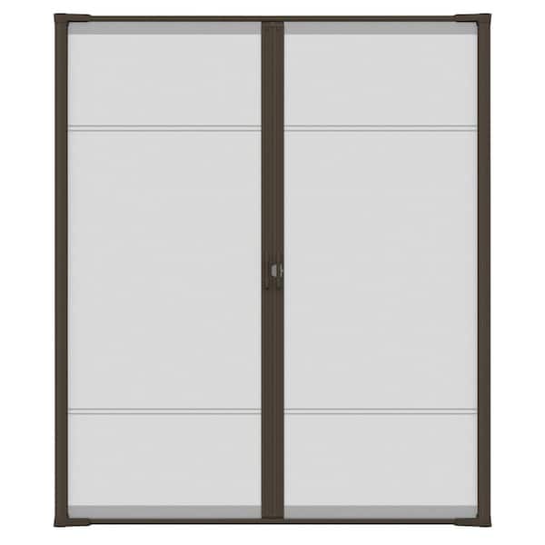 Weather Star 72 in. x 78 in. Brisa Brown Short Double Retractable Screen Door Kit