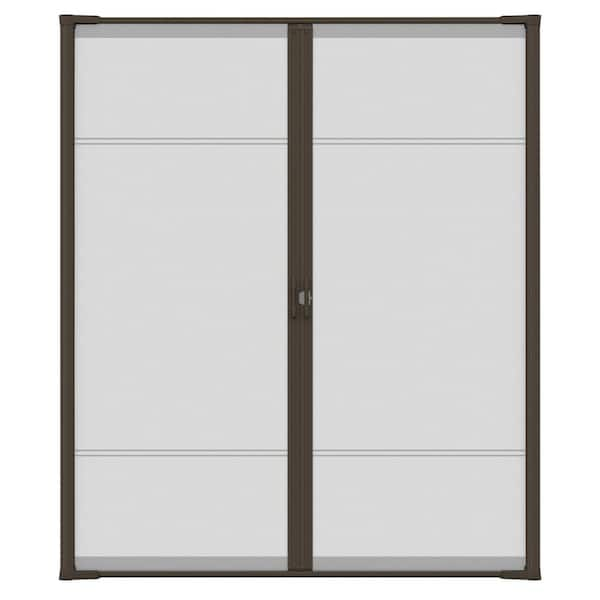 Weather Star 72 in. x 96 in. Brisa Brown Tall Double Retractable Screen Door Kit