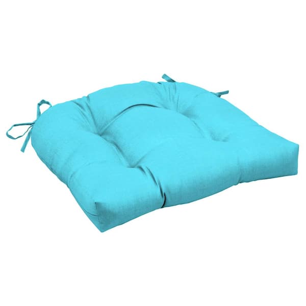 ARDEN 20 in. x 18 in. Rectangle Outdoor Wicker Seat Cushion in Pool Blue Leala