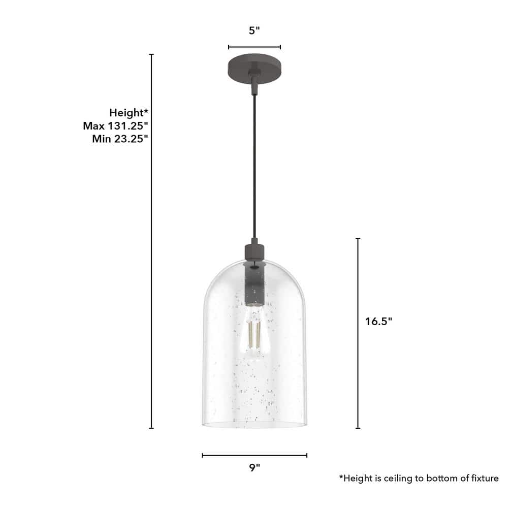 Noble Bronze Seeded Glass LED Pendant Light
