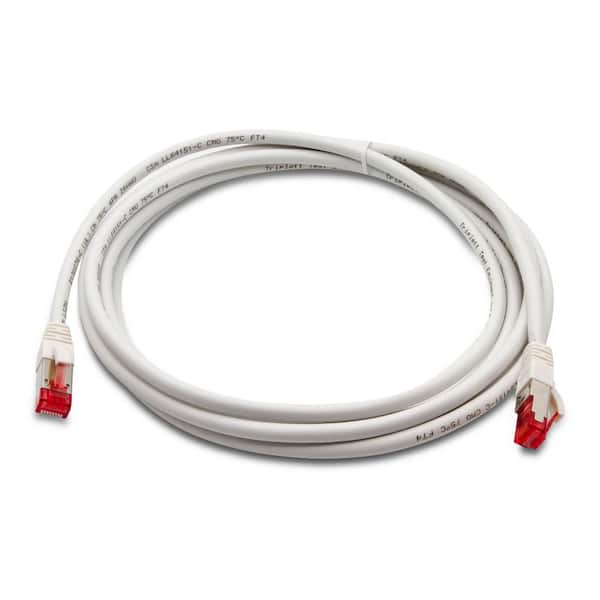 TRIPLETT 10 ft. Cat 6A 10 GBPS Professional Grade SSTP 26 AWG Patch Cable, White