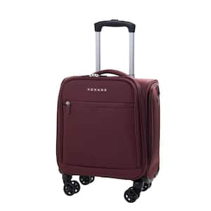 18 in. Spinner Small Suitcase, Softside Lightweight Travel Bag for Men and Women, Airplane Carry On Bag, Burgundy Red