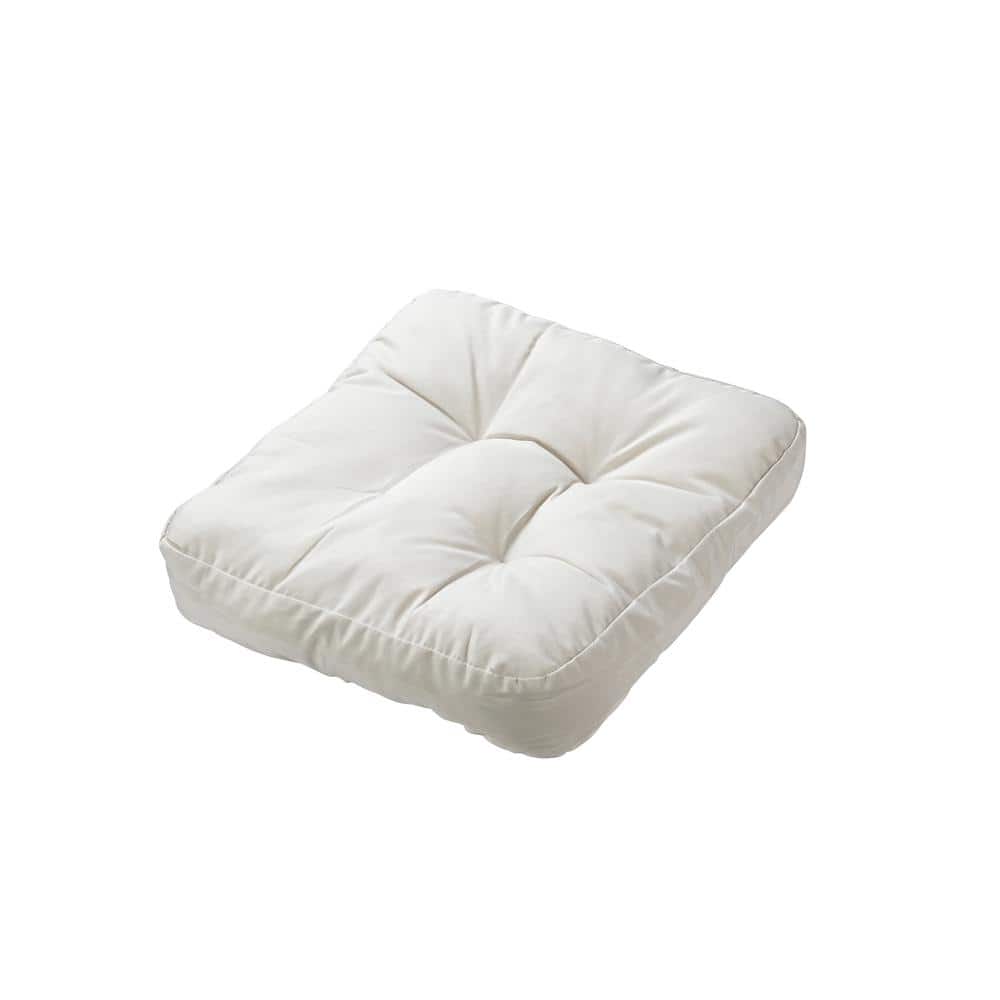 2-Piece 16.5 x 3.5 White Outdoor Lounge Chair Cushion in Seat Back Cushion