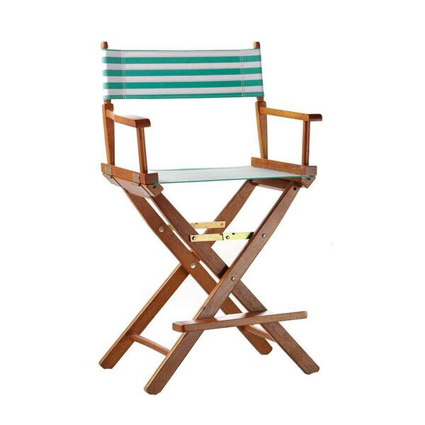 Unbranded Striped Teal and White 18.5 in. Seat and Back Folding Chair- Cover Only
