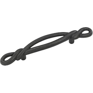 French Twist 3 in. Center-to-Center Black Iron Pull