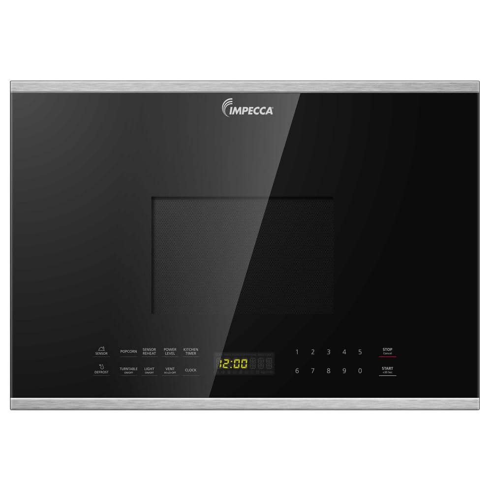 Impecca 24 in. Width, 1.4 cu. ft. in Stainless Steel with Child Lock and Sensor Cook, 1000 Watt Over-the-Range Microwave, Silver