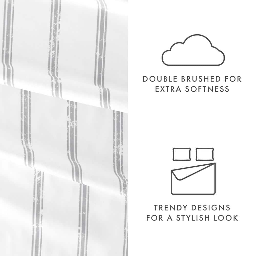 King Gray Chevron Microfiber Deep Pocket Sheet Set
