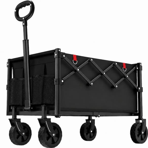 3.53 cu. ft. Oxford Cloth Bin Garden Cart Heavy Duty Collapsible Wagon with 360lbs Capacity and All-Terrain Wheels