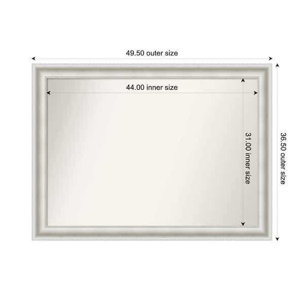 Amanti Art Parlor White 49.5 in. x 36.5 in. Custom Non-Beveled Recycled Polystyrene Framed Bathroom Vanity Wall Mirror