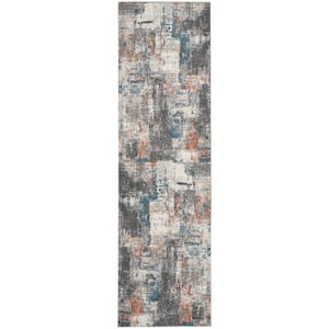 Ludlow Grey/Multi 2 ft. x 8 ft. All-Over Design Contemporary Kitchen Runner Area Rug