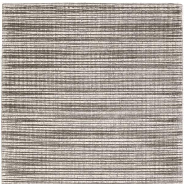 10 ft. x 13 ft. Gray, Ivory Striped Washable Area Rug