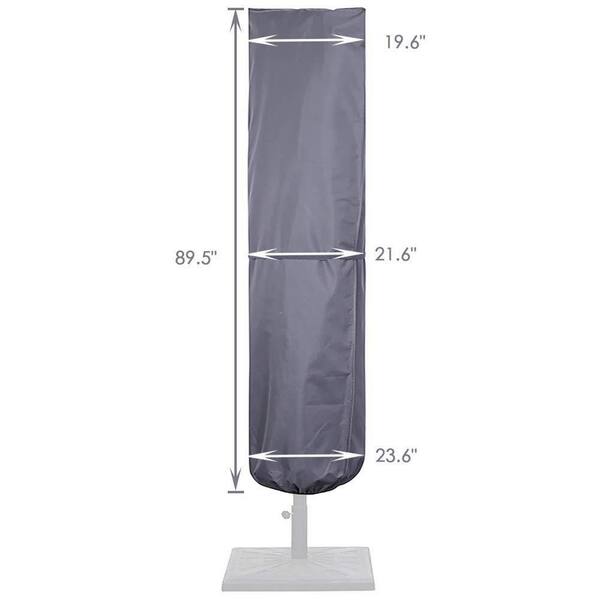 double sided patio umbrella covers with zipper OGETFUUR Gray Waterproof Patio Umbrella Cover with Zipper and Rod for 7 to 11 ft. Umbrellas and 15 ft. Double-Sided Umbrellas