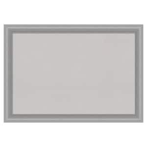 Peak Polished Nickel Narrow Framed Grey Corkboard 41 in. x 29 in. Bulletin Board Memo Board