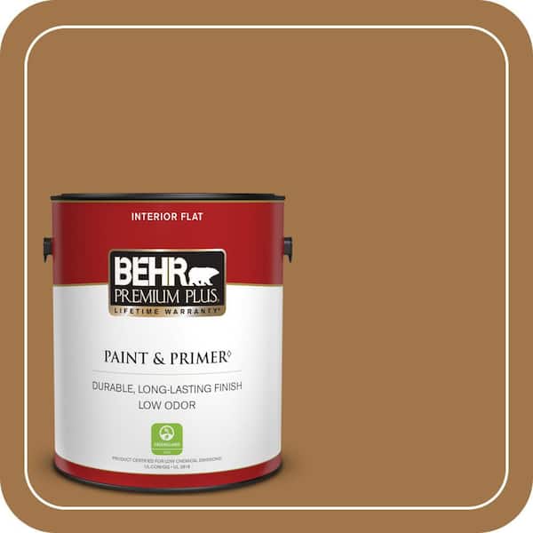 BEHR PREMIUM PLUS 1 gal. #S290-7 Wave of Grain Flat Low Odor Interior Paint & Primer