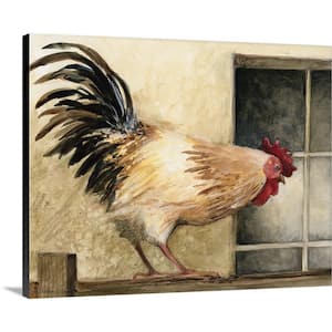 "Rooster at Window" by Susan Winget Canvas Wall Art