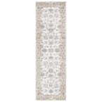 SAFAVIEH Isabella Cream/Beige 2 ft. x 7 ft. Speckled Floral Border ...