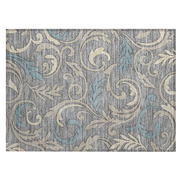 Chantille Machine Washable Indoor/Outdoor Abstract ACN3102 Gray 2 ft. x 3 ft. Accent Rug
