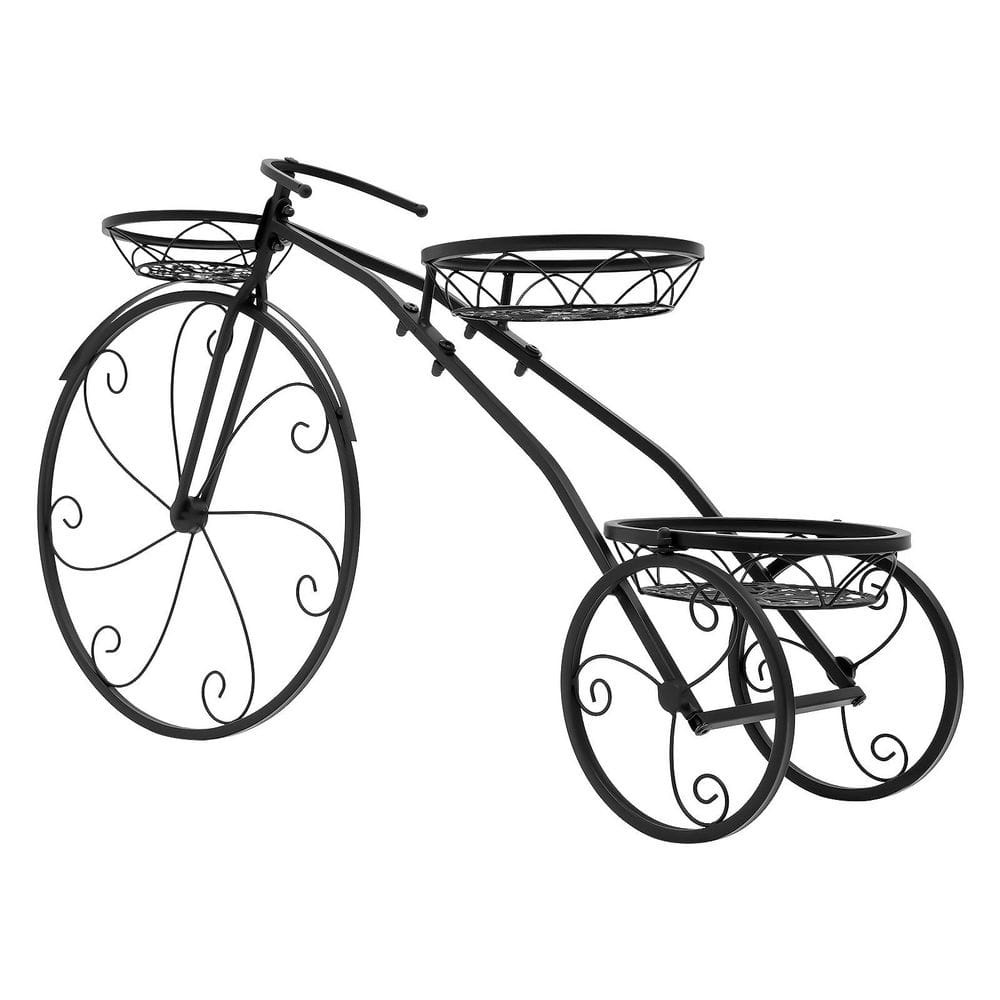 20 in. x 32 in. Modern Circular Metal Wrought Iron Black Tricycle Plant Stand price history on PriceWatchPro