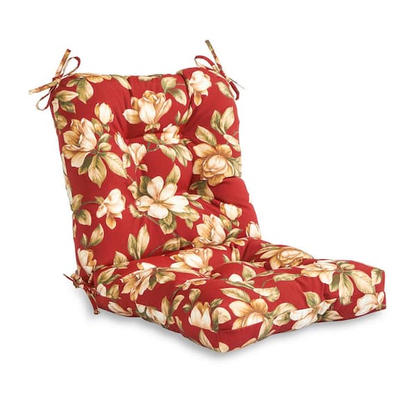 Greendale Home Fashions 19 in. x 19 in. 1-Piece Mid-Back Outdoor Dining Chair Cushion in Roma Floral