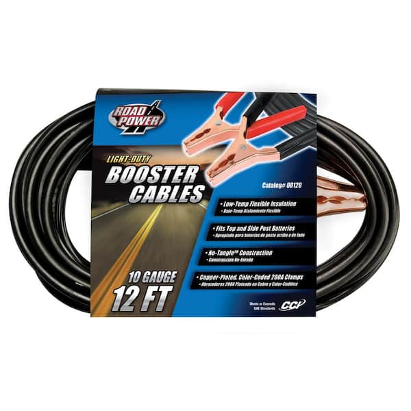 Road Power 12 ft. Tangle Proof Battery Booster Cable