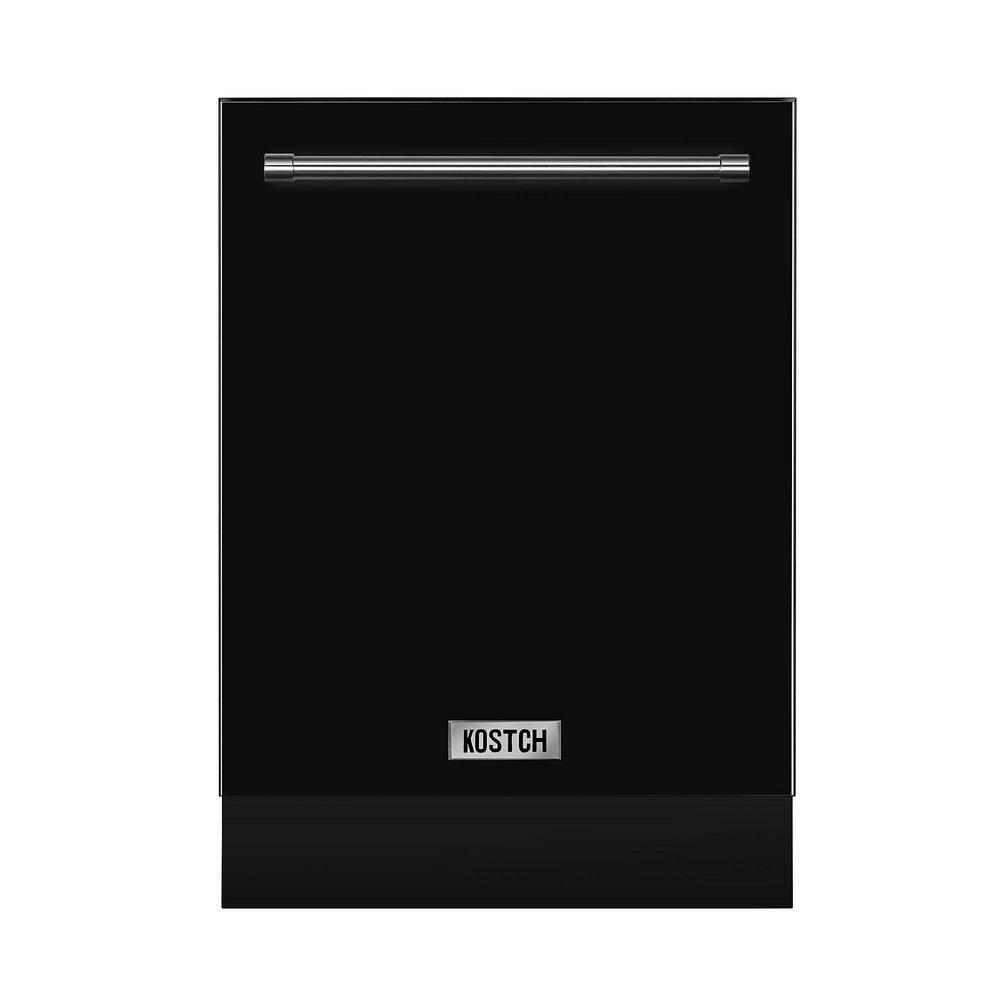 KOSTCH 24-in. Top Control Dishwasher Built-In Tall Tub with Third rack in Stainless Steel with 47dBA, Black Door, ENERGY STAR