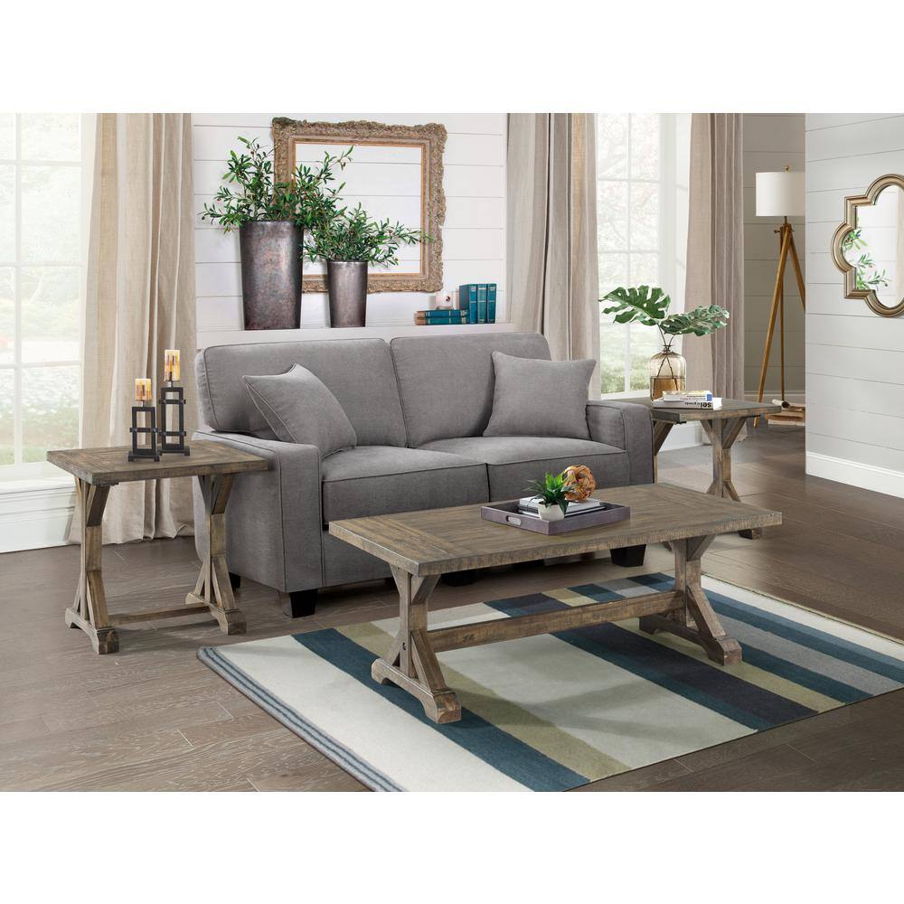 Flynn Rustic Walnut Solid Wood Square End Table