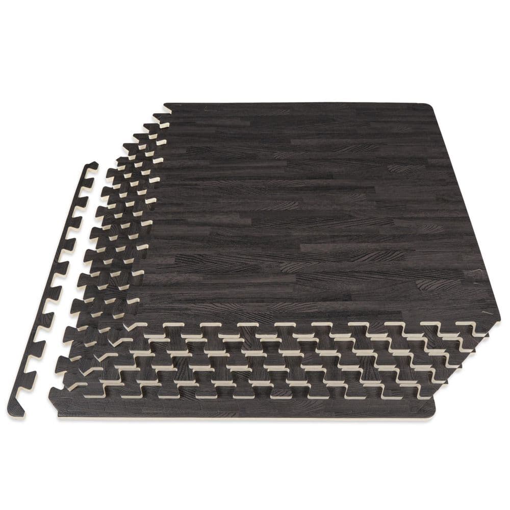 Wood Grain Puzzle Mat Carbon Black 24 in. x 24 in. x 0.5 in. EVA Foam Interlocking Floor Tiles (24 sq. ft.) (6-Pack) price history on PriceWatchPro
