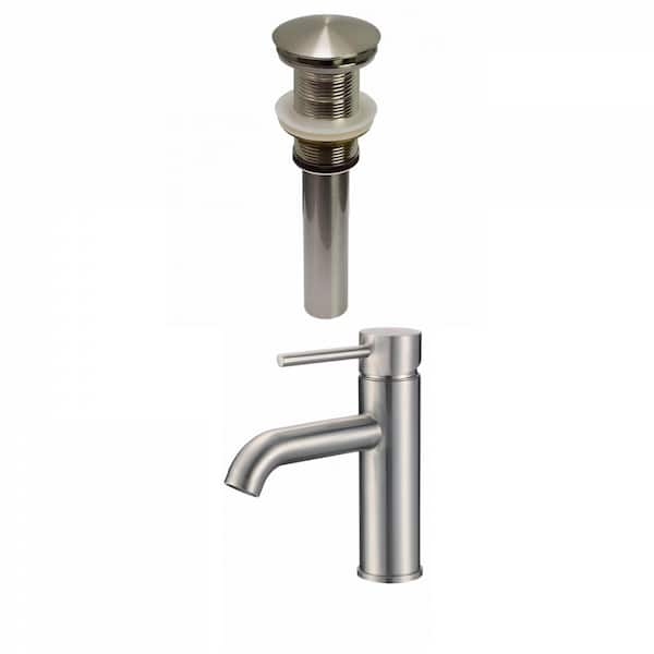Unbranded Roxy Single Handle High Arc Deck Mount Bathroom Faucet with Deckplate included in Nickel 3 in. W 16GS-29488