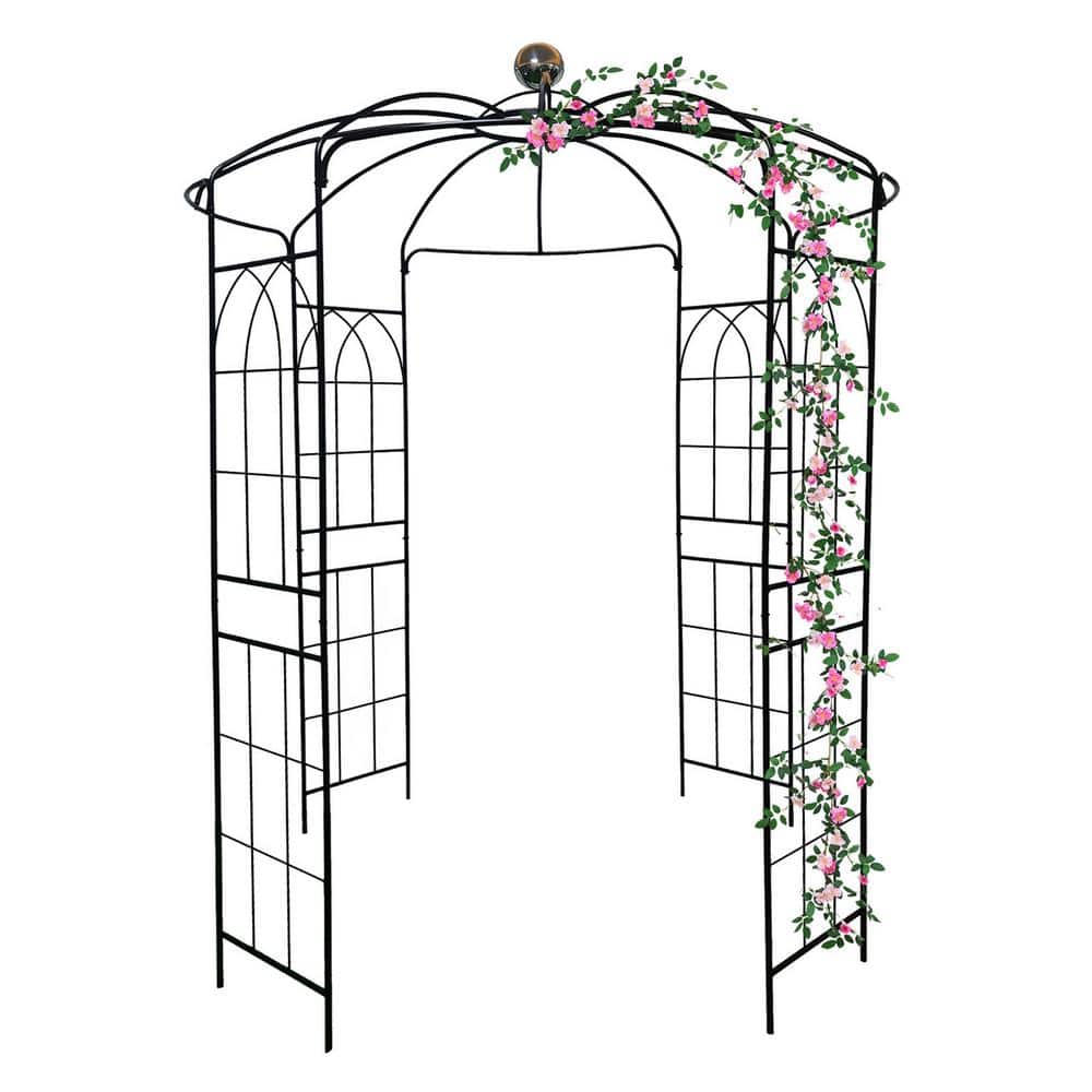 Tenleaf 114 .2 in. Metal Birdcage Shape Garden Arch Trellis Garden