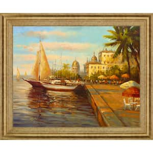 28 in. x 34 in. "Santo Domingo Harbor" By Bulo Framed Print Wall Art