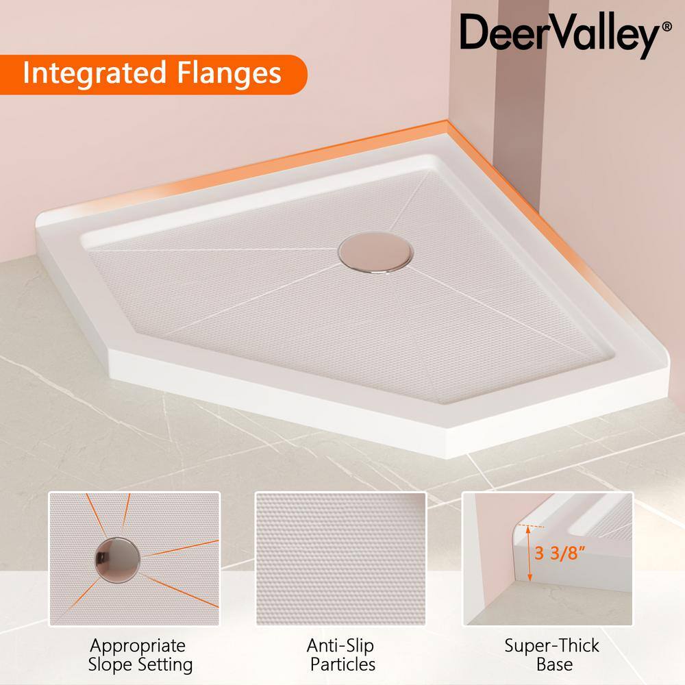 White 36" x 36" Neo-Angle Acrylic Shower Base