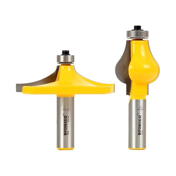 Handrail Molding Lrg Thumbnail & Beaded 1/2 in. Shank Carbide Tipped Router Bit Set (2-Piece)