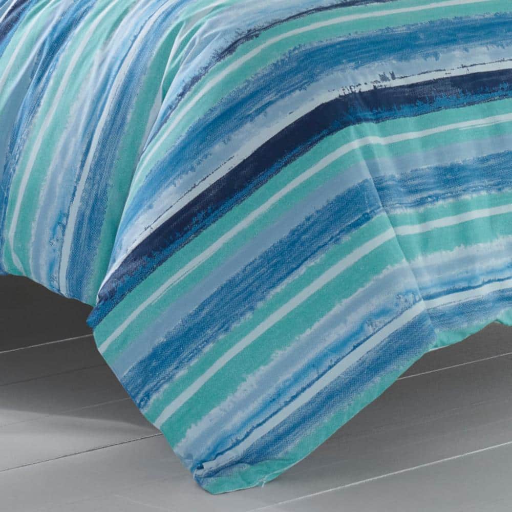 Full Blue Cotton Reversible Nautical Comforter Set