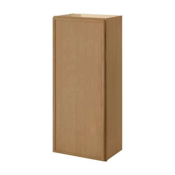 Leyton 18 in. W x 12 in. D x 42 in. H Ready to Assemble Plywood Slim Shaker Wall Kitchen Cabinet in White Oak