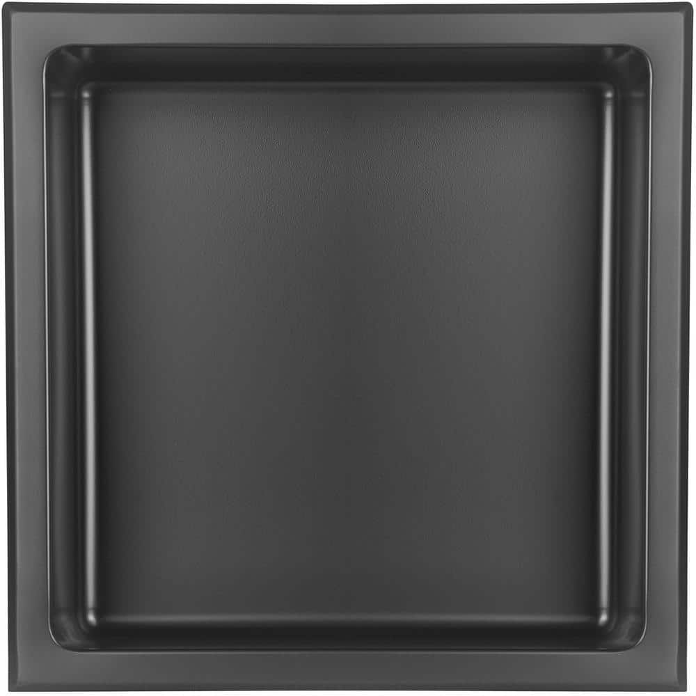 12-Inch Matte Black Stainless Steel Shower Niche