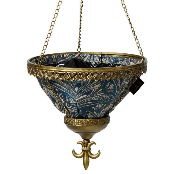 Bombay Outdoors Gold Sofia Hanging Planter With Blue Liner