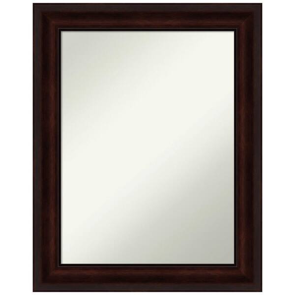 Amanti Art Coffee Bean Brown 23 in. H x 29 in. W Framed Non-Beveled Bathroom Vanity Mirror in Black, Brown