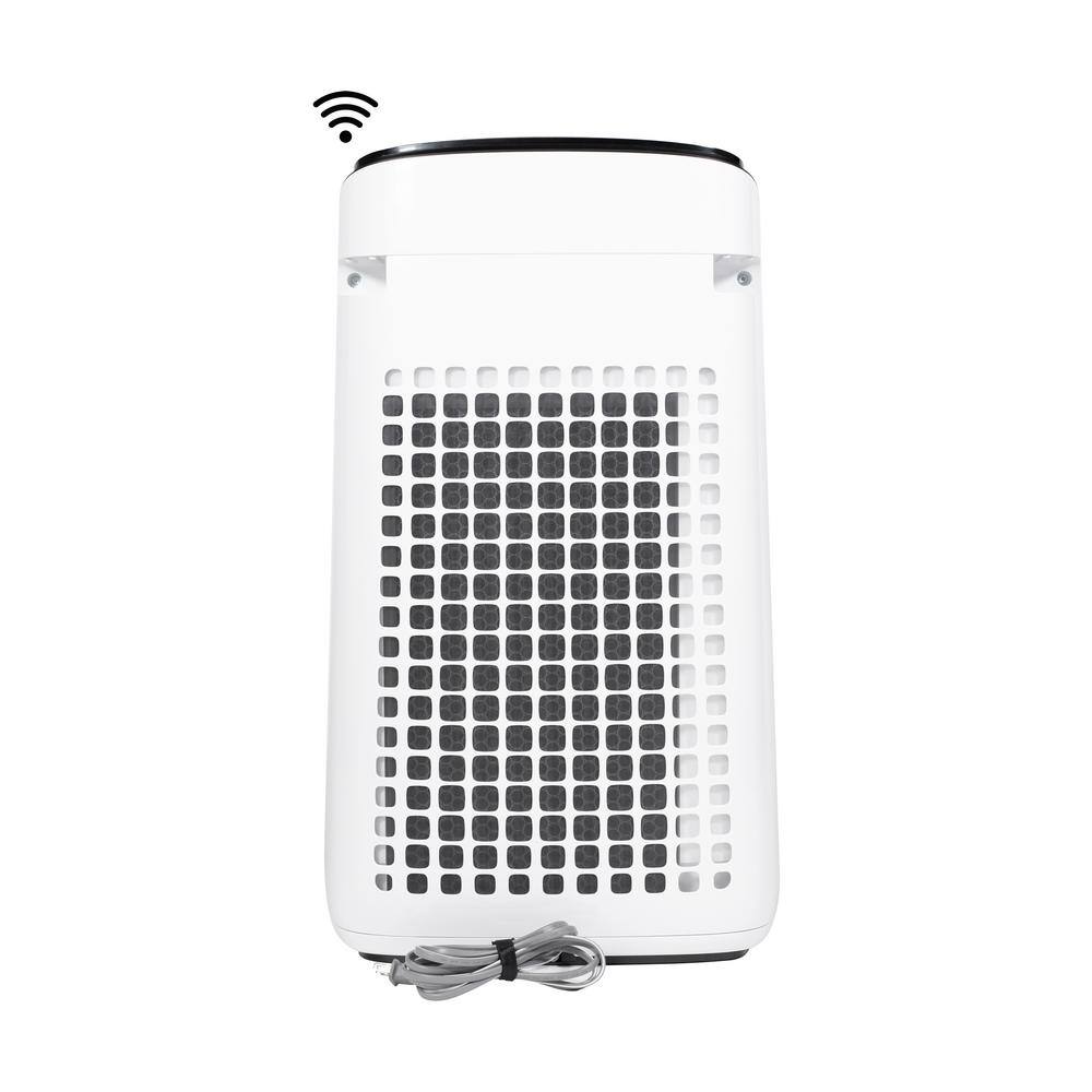 White Smart HEPA Air Purifier with Alexa Compatibility