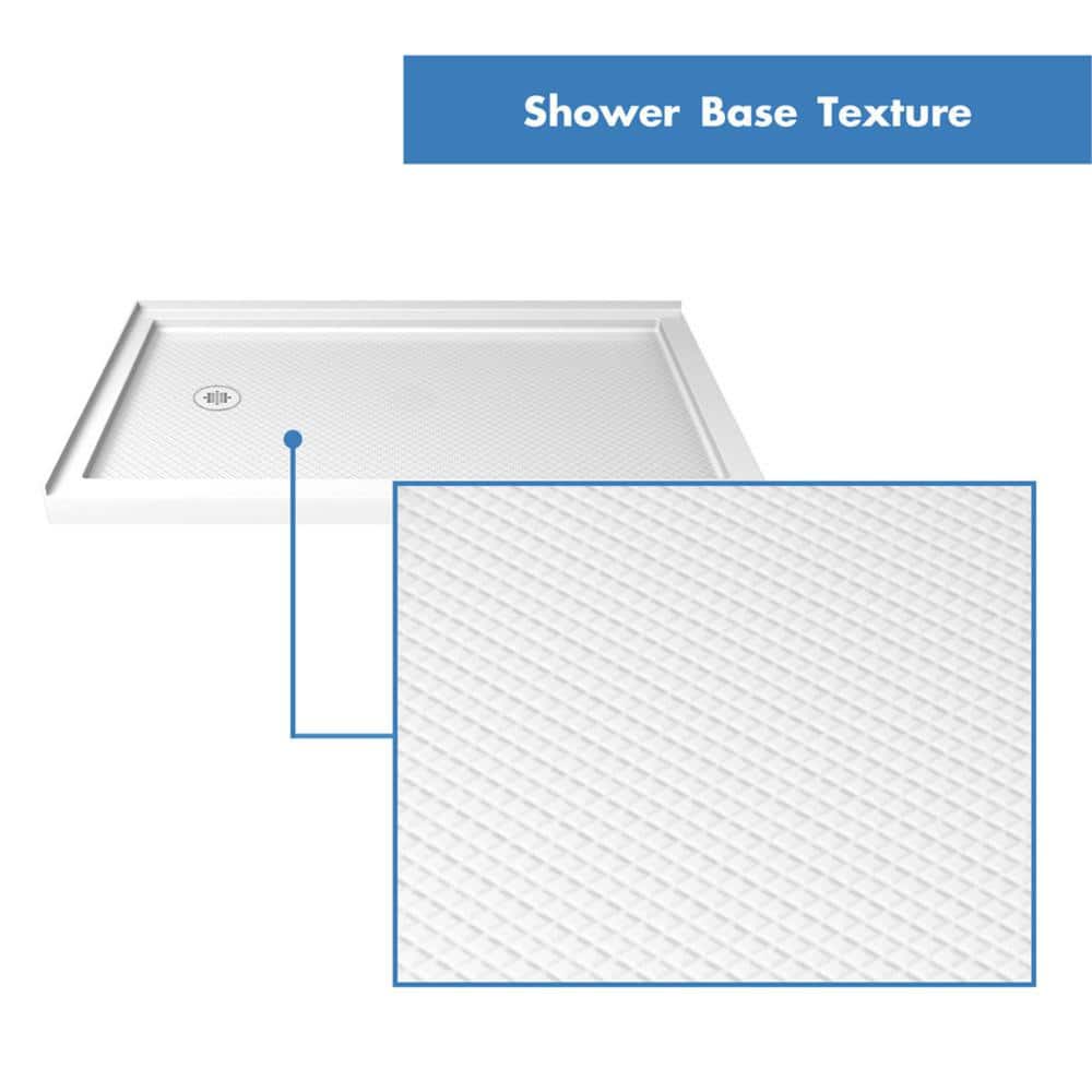 Flex 60" Chrome Semi-Frameless Rectangular Shower Enclosure with Clear Glass