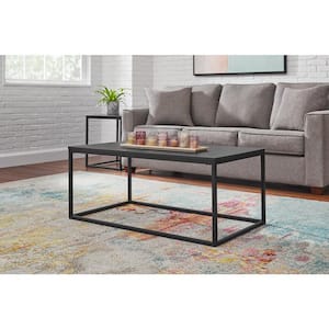 Donnelly 42 in. Black Rectangle MDF Wood Top Coffee Table