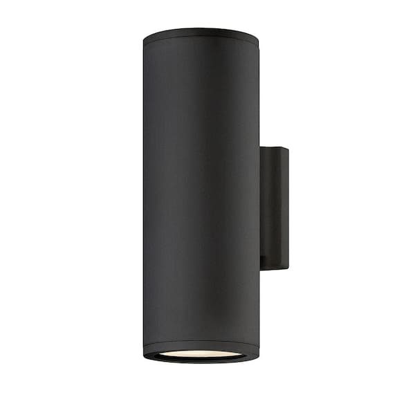 HINKLEY - Silo 2-Light GU10 LED Black Hardwired Outdoor Wall Lantern Sconce
